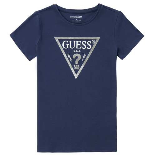 Textiel Meisjes T-shirts korte mouwen Guess HABILLA Marine