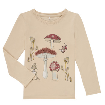 Textiel Meisjes T-shirts met lange mouwen Name it NMFTHUMPER ALFRIDA LS TOP Beige