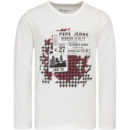 Textiel Jongens T-shirts korte mouwen Pepe jeans  Wit