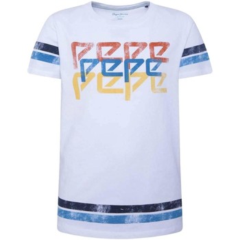 Textiel Jongens T-shirts korte mouwen Pepe jeans  Wit