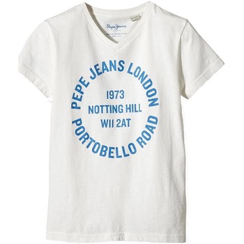 Textiel Jongens T-shirts korte mouwen Pepe jeans  Wit