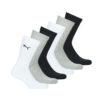 Accessoires Sportsokken Puma PUMA CREW SOCK X6 Wit / Grijs / Zwart