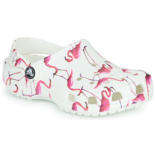 Schoenen Meisjes Klompen Crocs Classic Pool Party Clog K Wit / Roze