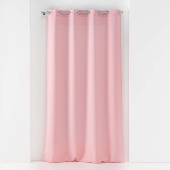 Wonen Vitrages Douceur d intérieur PANNEAU A OEILLETS 140 x 240 CM VOILE TISSE SOANE ROSE Roze