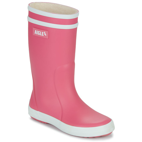 Schoenen Meisjes Regenlaarzen Aigle LOLLY POP 2 Roze / Wit