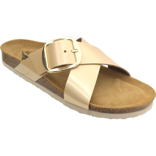 Schoenen Dames Leren slippers Plakton Bramma Goud