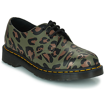 Schoenen Dames Laarzen Dr. Martens 1461 Smooth Distorted Leopard Kaki