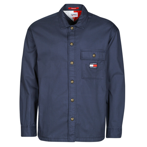 Textiel Heren Overhemden lange mouwen Tommy Jeans TJM CLASSIC SOLID OVERSHIRT Marine