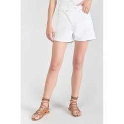 Textiel Dames Korte broeken / Bermuda's Le Temps des Cerises Short short van jeans MOSTA Wit