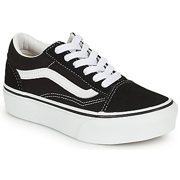 Schoenen Meisjes Lage sneakers Vans UY Old Skool Platform Zwart / Wit