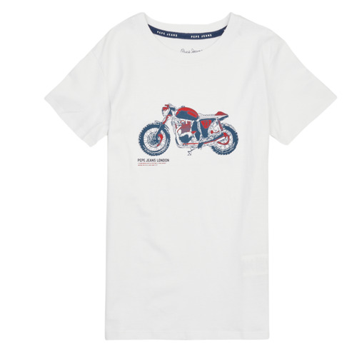 Textiel Jongens T-shirts korte mouwen Pepe jeans TANNER TEE Wit