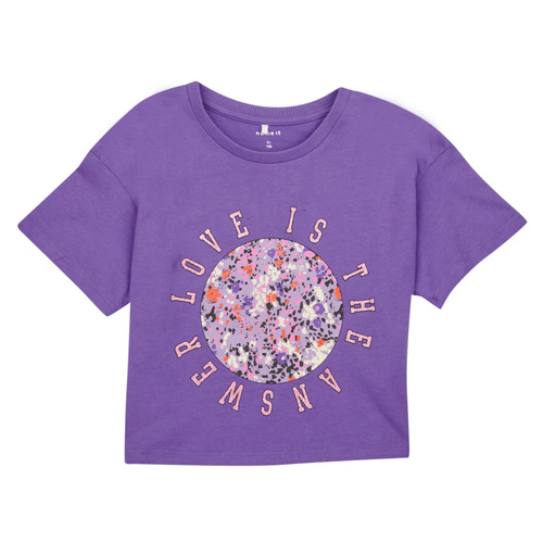 Textiel Meisjes T-shirts korte mouwen Name it NKFBOLETTE SS LOOSE SHORT TOP Violet