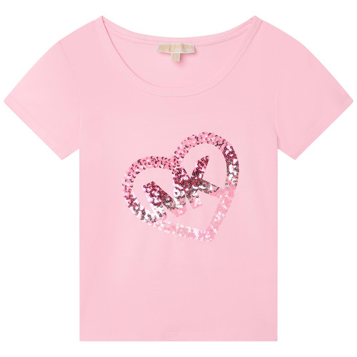 Textiel Meisjes T-shirts korte mouwen MICHAEL Michael Kors R15185-45T-C Roze