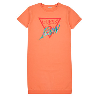 Textiel Meisjes Korte jurken Guess ROLLED UP SLEEVES TERRY DRESS Orange