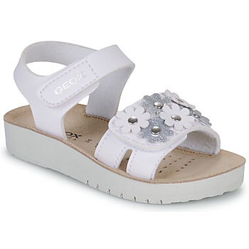 Schoenen Meisjes Sandalen / Open schoenen Geox J SANDAL COSTAREI GI Wit