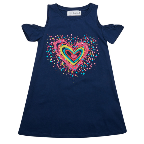 Textiel Meisjes Korte jurken Desigual VEST_BLOOM Marine