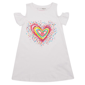 Textiel Meisjes Korte jurken Desigual VEST_BLOOM Wit