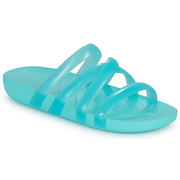 Schoenen Dames Leren slippers Crocs CrocsSplashGlossyStrappy Blauw