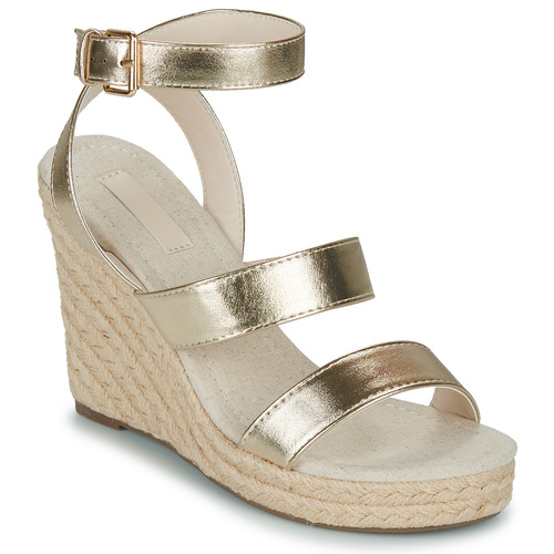 Schoenen Dames Sandalen / Open schoenen Only ONLAMELIA-16 WEDGE SANDAL FOIL Goud