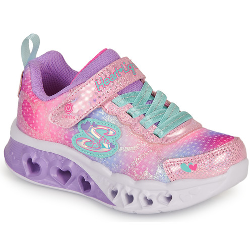 Schoenen Meisjes Lage sneakers Skechers FLUTTER HEART LIGHTS Roze / Blauw / Wit