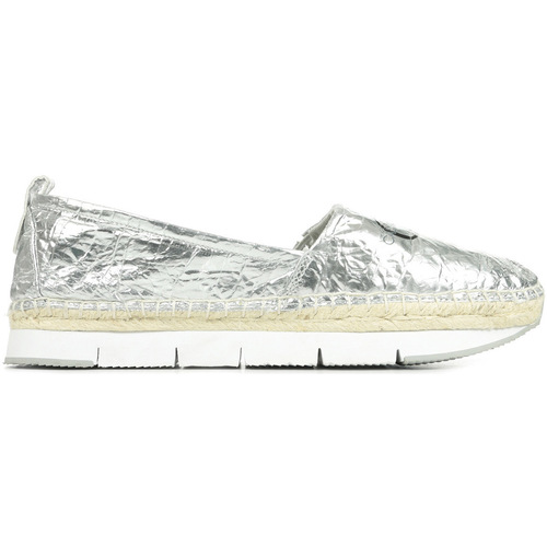 Schoenen Dames Sneakers Calvin Klein Jeans Genna Metallic Crinkle Zilver