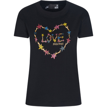 Textiel Dames T-shirts korte mouwen Love Moschino W4F302LE1951 Zwart