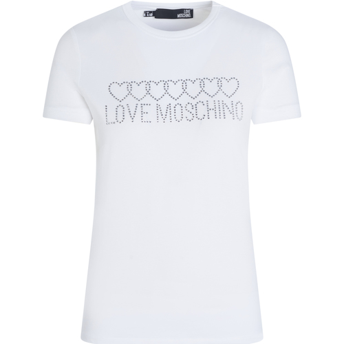 Textiel Dames T-shirts korte mouwen Love Moschino W4F731QE1951 Wit