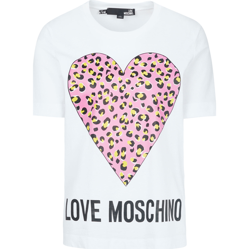 Textiel Dames T-shirts korte mouwen Love Moschino W4F152DM3876 Wit