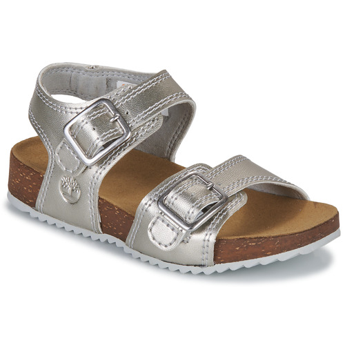 Schoenen Meisjes Sandalen / Open schoenen Timberland CASTLE ISLAND 2 STRAP Zilver