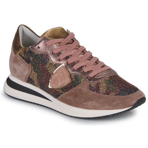 Schoenen Dames Lage sneakers Philippe Model TROPEZ X LOW WOMAN Brons / Camouflage