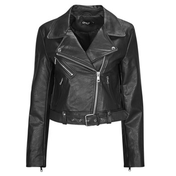 Textiel Dames Leren jas / kunstleren jas Only ONLNEWVERA FAUX LEATHER BIKER CC OTW Zwart