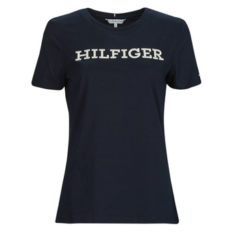 Textiel Dames T-shirts korte mouwen Tommy Hilfiger REG MONOTYPE EMB C-NK SS Marine