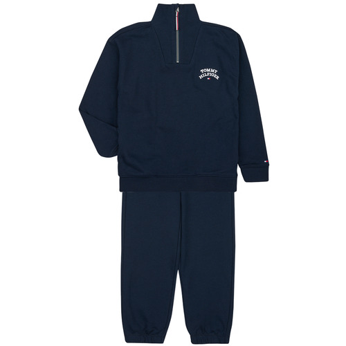 Textiel Jongens Trainingspakken Tommy Hilfiger TOMMY HILFIGER FLAG SWEATSET Marine