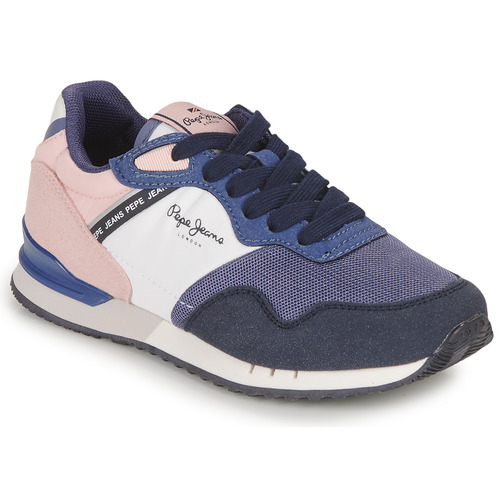 Schoenen Meisjes Lage sneakers Pepe jeans LONDON CLASSIC G Marine / Roze