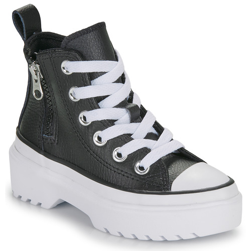 Schoenen Meisjes Hoge sneakers Converse CHUCK TAYLOR ALL STAR LUGGED LIFT PLATFORM LEATHER Zwart