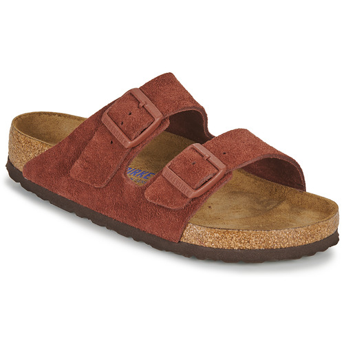 Schoenen Dames Leren slippers Birkenstock ARIZONA Brown