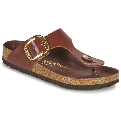 Schoenen Dames Slippers Birkenstock GIZEH BIG BUCKLE Brown