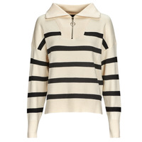 Textiel Dames Truien Vero Moda VMSABA STRIPE LS HIGHNECK BLOUSE GA NOOS Beige