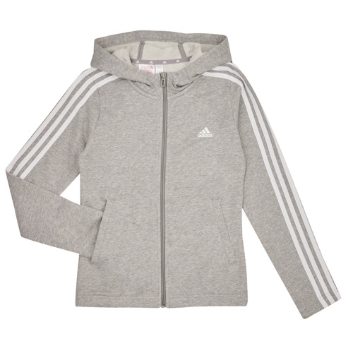 Textiel Meisjes Sweaters / Sweatshirts Adidas Sportswear 3S FZ HD Grijs / Wit