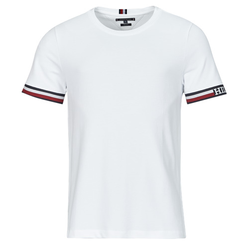 Textiel Heren T-shirts korte mouwen Tommy Hilfiger MONOTYPE BOLD GSTIPPING TEE Wit