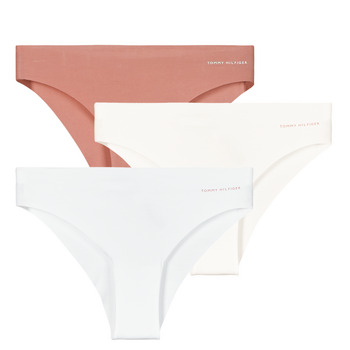 Ondergoed Dames Tanga Tommy Hilfiger RAW CUT 3 PACK X3 Beige / Wit / Roze