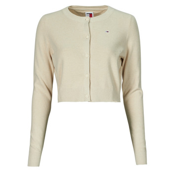 Textiel Dames Vesten / Cardigans Tommy Jeans TJW CRP ESSENTIAL CARDIGAN Beige