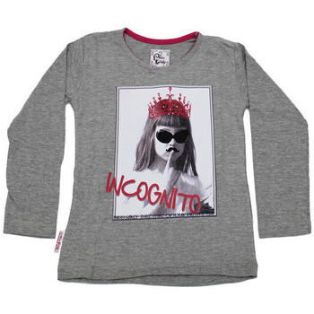 Textiel Meisjes T-shirts met lange mouwen Miss Girly T-shirt manches longues fille FONITO Grijs