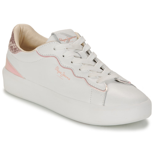 Schoenen Dames Lage sneakers Pepe jeans DOBBIE SEAL Wit / Roze