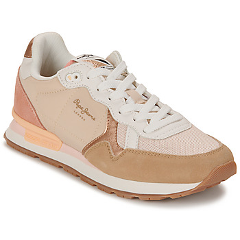 Schoenen Dames Lage sneakers Pepe jeans BRIT MIX W Beige / Roze