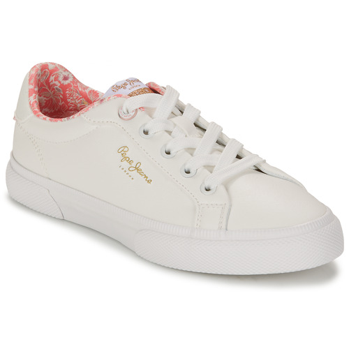 Schoenen Meisjes Lage sneakers Pepe jeans KENTON BASS G Wit / Roze