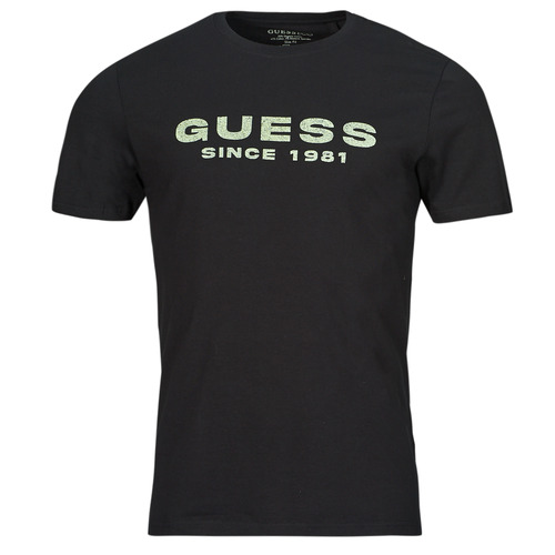 Textiel Heren T-shirts korte mouwen Guess CN GUESS LOGO Zwart