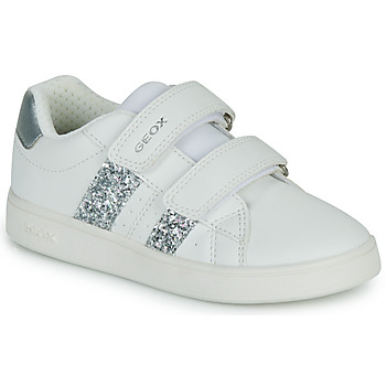 Schoenen Meisjes Lage sneakers Geox J ECLYPER GIRL Wit / Zilver