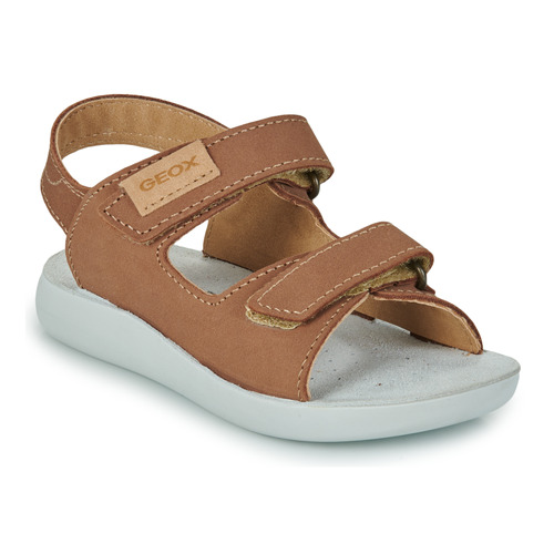 Schoenen Jongens Sandalen / Open schoenen Geox J SANDAL LIGHTFLOPPY Brown / Wit