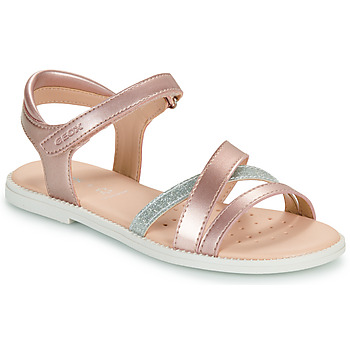 Schoenen Meisjes Sandalen / Open schoenen Geox J SANDAL KARLY GIRL Roze / Zilver